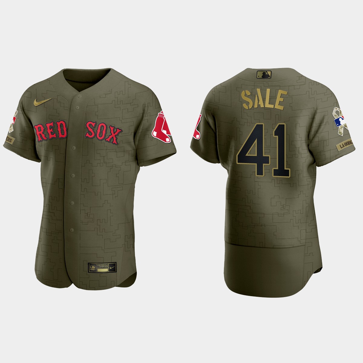 Chris Sale Boston Red Sox 2021 Salute to Service Digital Camo Jersey - Green