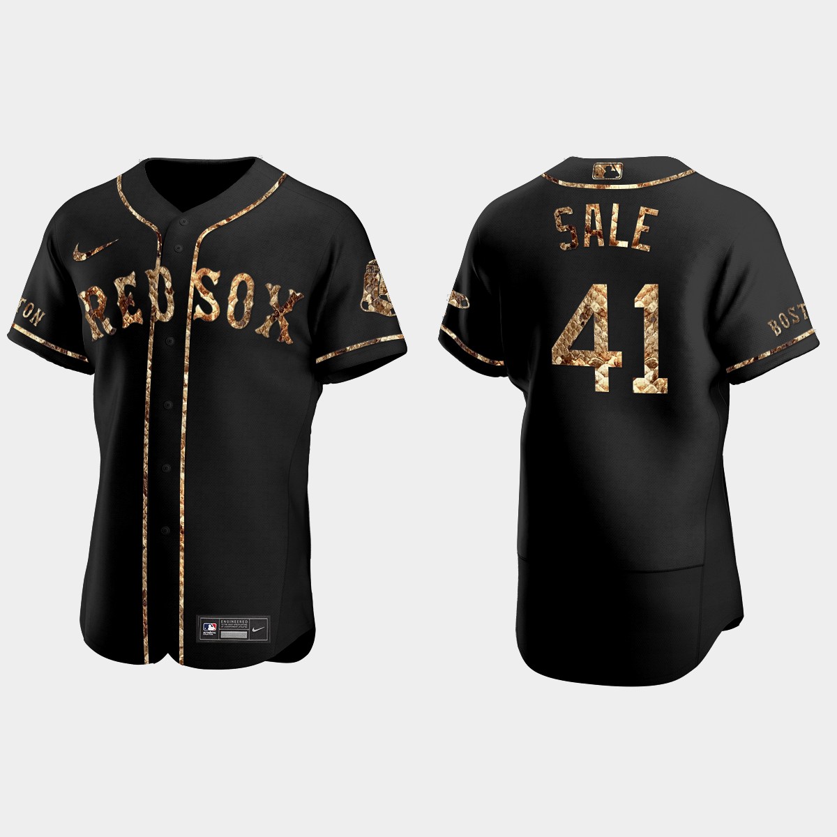 Chris Sale Boston Red Sox Python Skin Jersey - Black