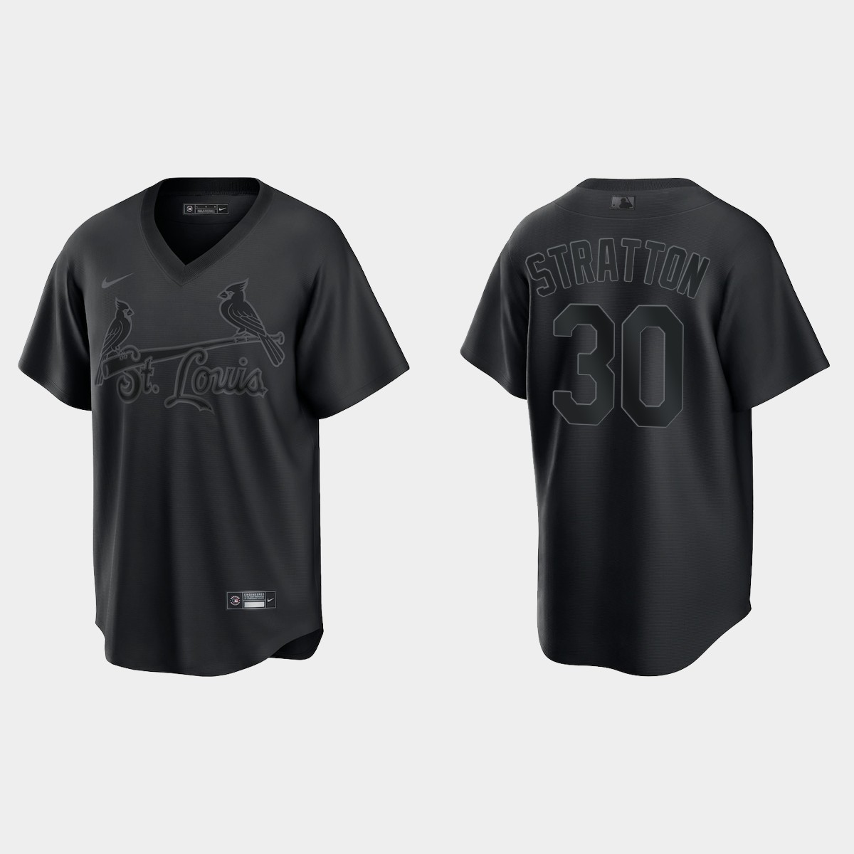 Chris Stratton St. Louis Cardinals Pitch Black Fashion Jersey - Black