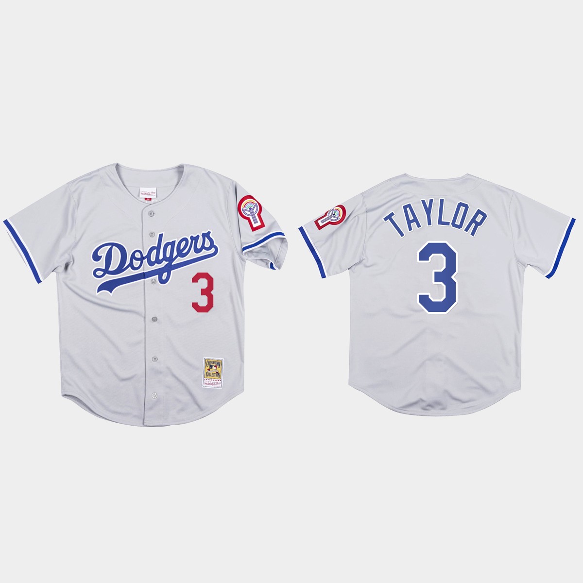 Chris Taylor #3 Los Angeles Dodgers Mitchell And Ness 1981 Jersey - Gray