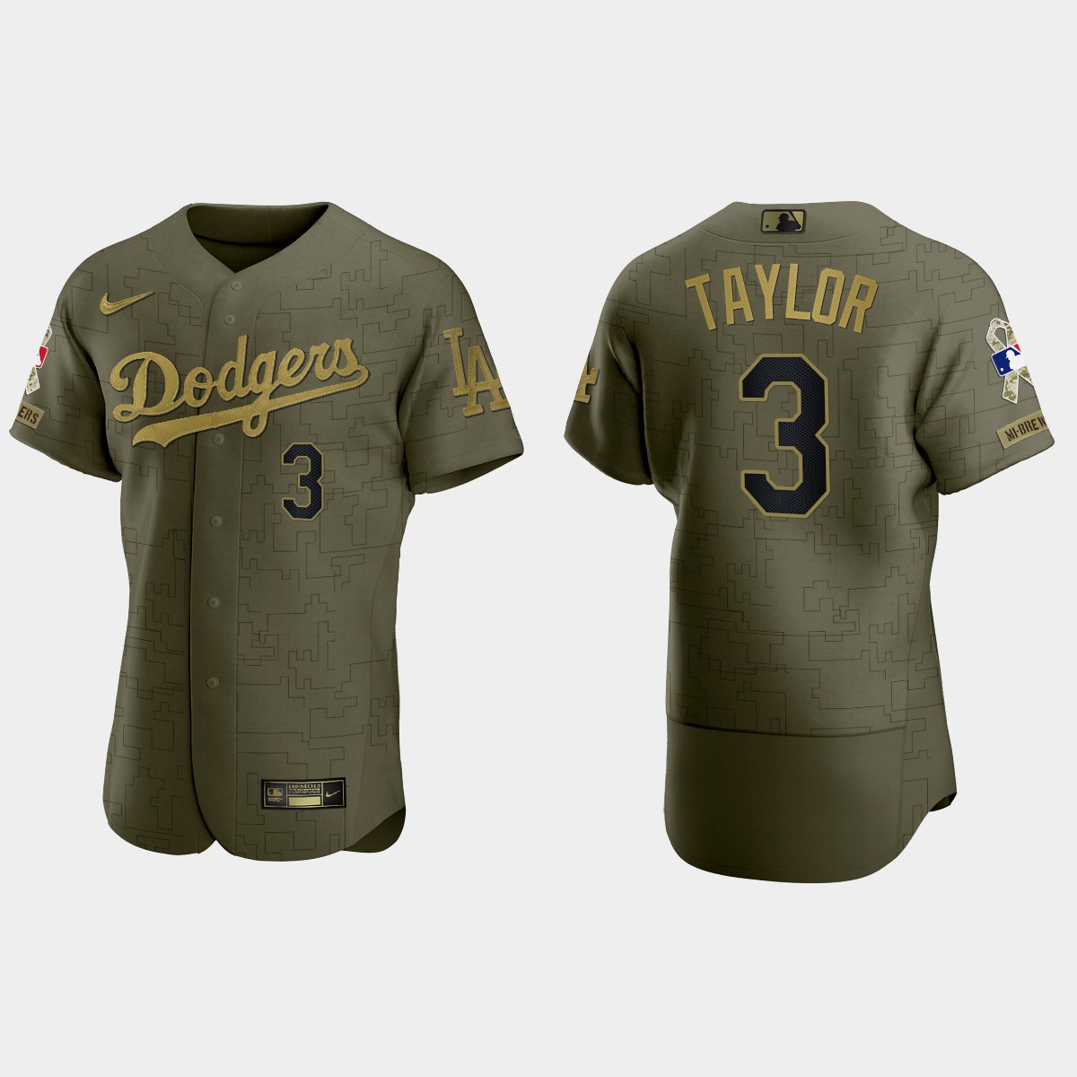 Chris Taylor Los Angeles Dodgers 2021 Salute to Service Digital Camo Jersey - Green