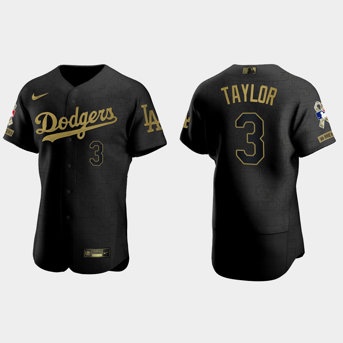 Chris Taylor Los Angeles Dodgers 2021 Salute to Service Jersey - All Black