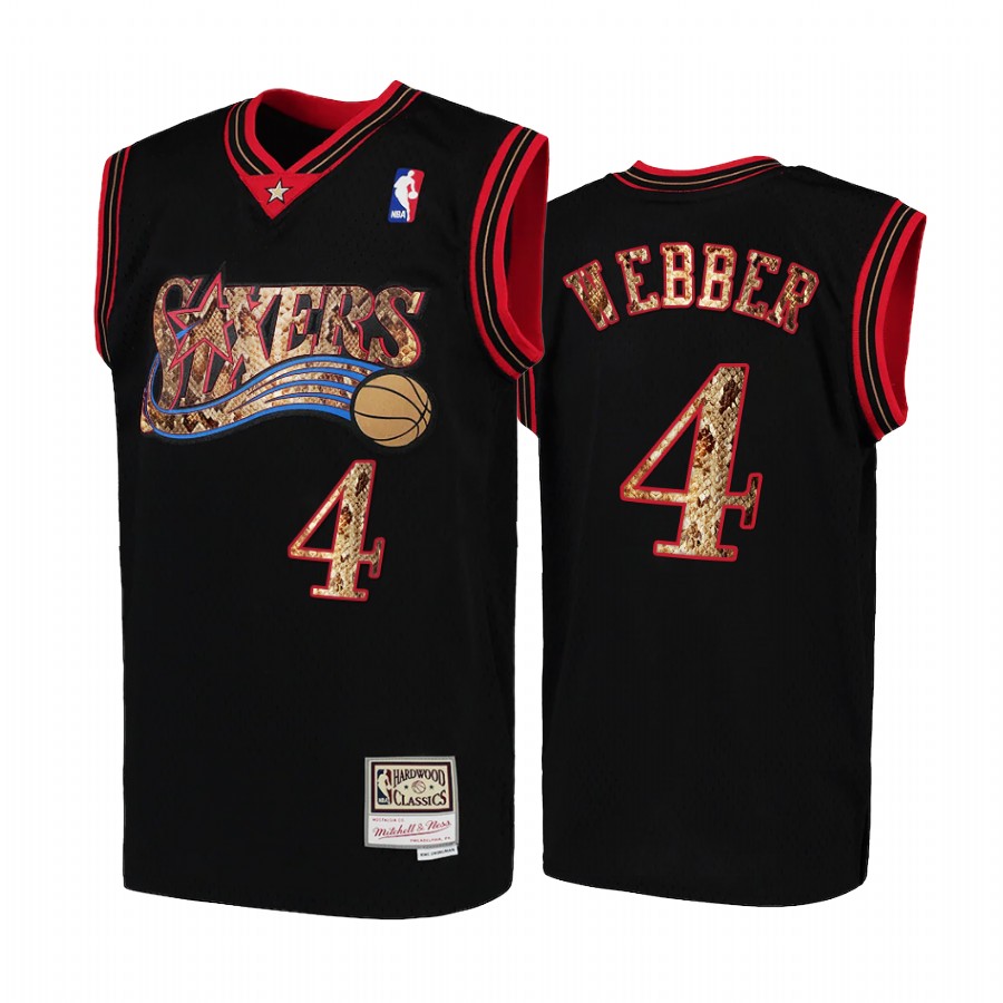 Chris Webber Philadelphia 76ers Black Python Skin Jersey 2021 Exclusive Edition