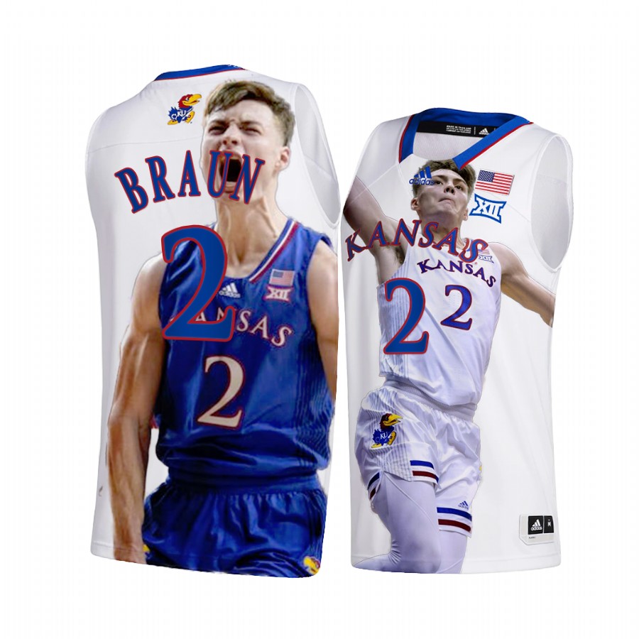 Christian Braun Kansas Jayhawks White Jersey 2022 March Madness Highlights Fashion Edition