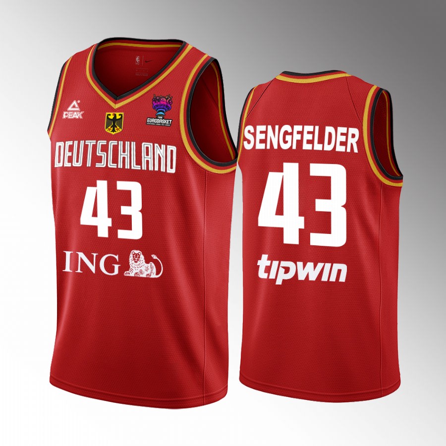 Christian Sengfelder Germany  FIBA EuroBasket 2022 Red Jersey #43