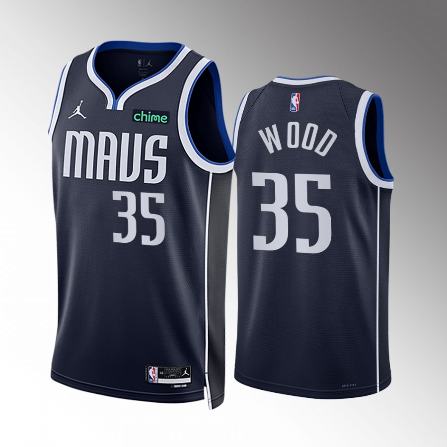 Christian Wood 2022-23 Dallas Mavericks Navy #35 Statement Edition Jersey Swingman
