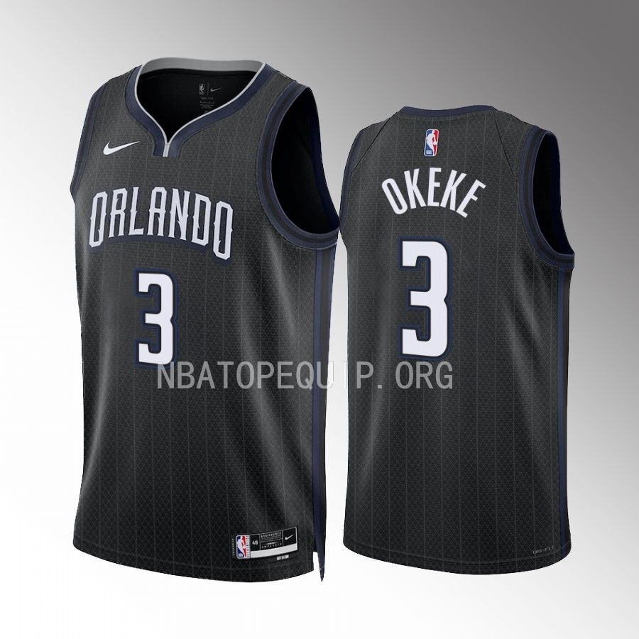 Chuma Okeke 2022-23 Orlando Magic Black #3 City Edition Jersey Swingman