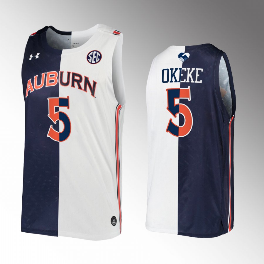 Chuma Okeke Auburn Tigers Navy White Jersey College  Split Limited