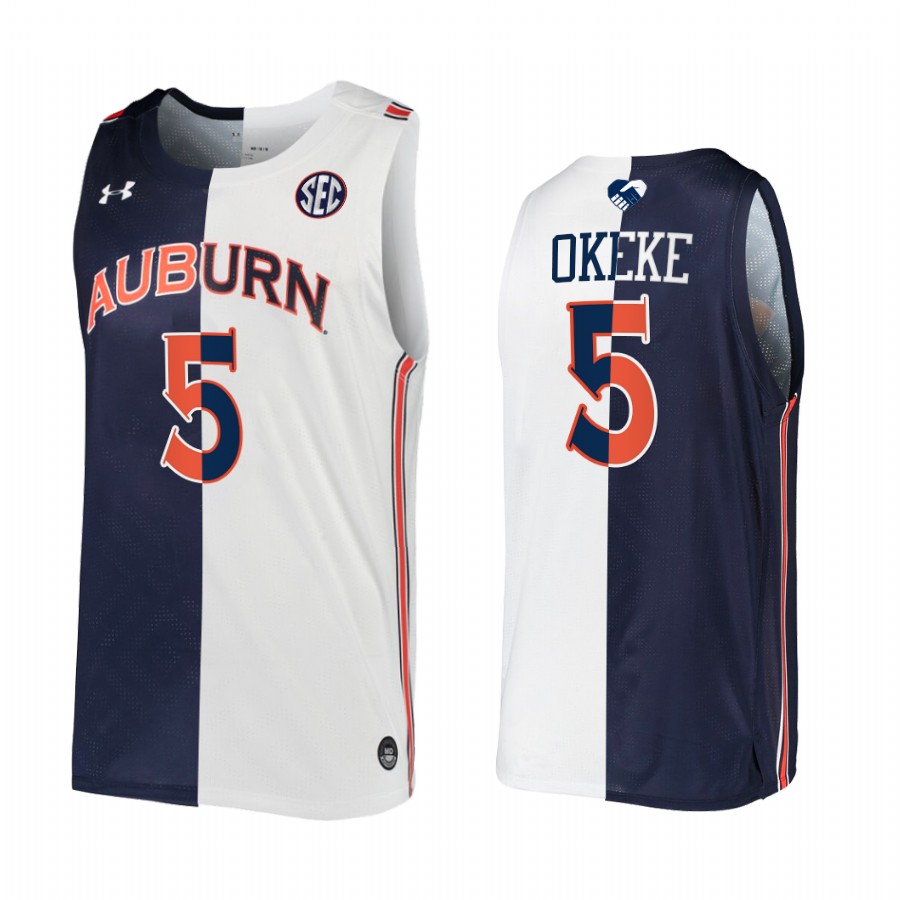 Chuma Okeke Auburn Tigers Navy White Jersey Split Edition Alumni
