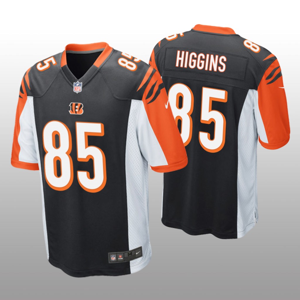 Cincinnati Bengals Black 2020 NFL Draft Tee Higgins Game Jersey