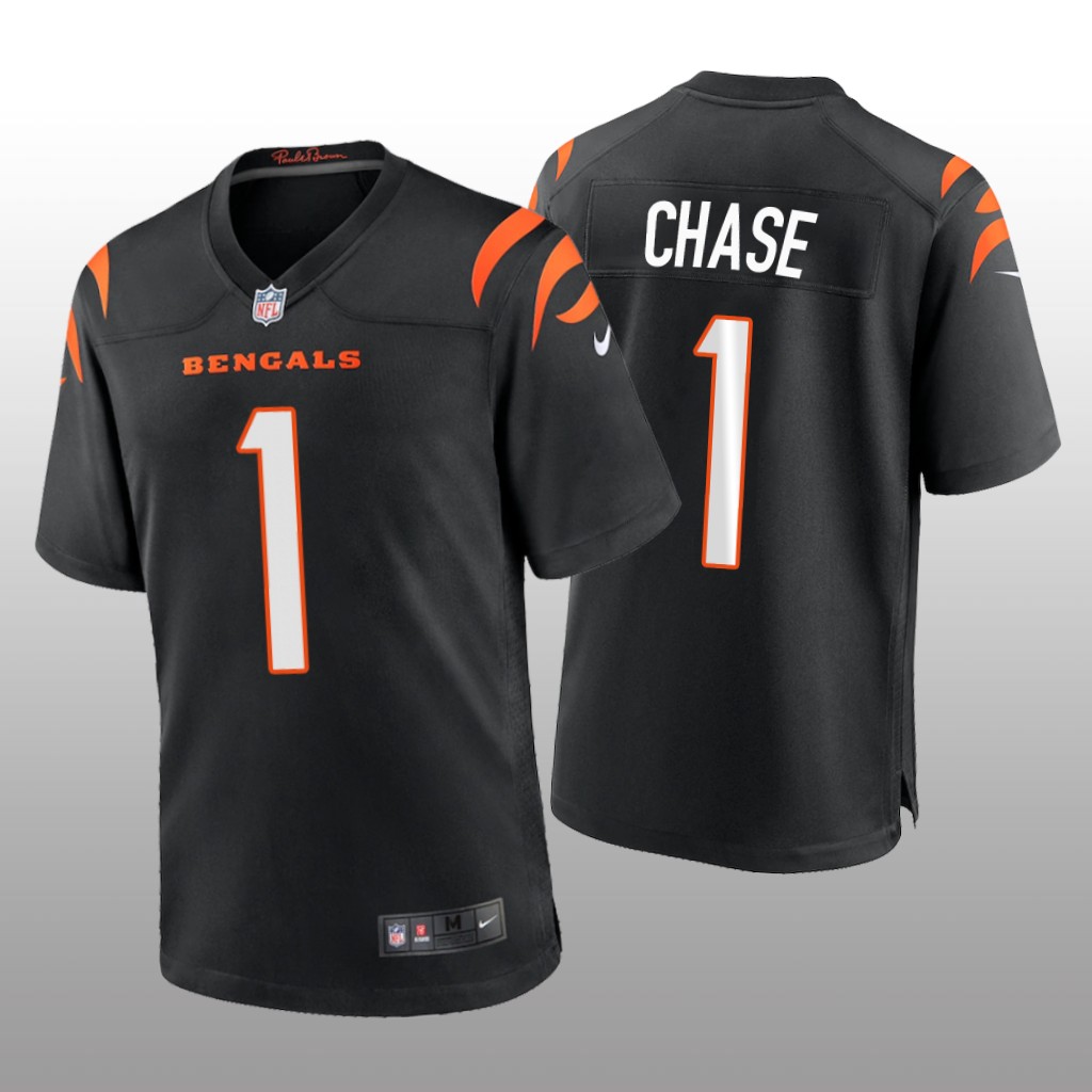 Cincinnati Bengals Black 2021 NFL Draft Ja'Marr Chase Game Jersey