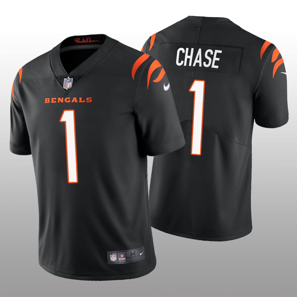 Cincinnati Bengals Black 2021 NFL Draft Vapor Limited Ja'Marr Chase Jersey