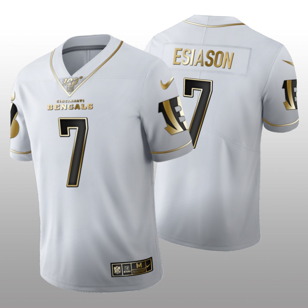 Cincinnati Bengals Boomer Esiason White Golden Edition Jersey 100th Season Men's