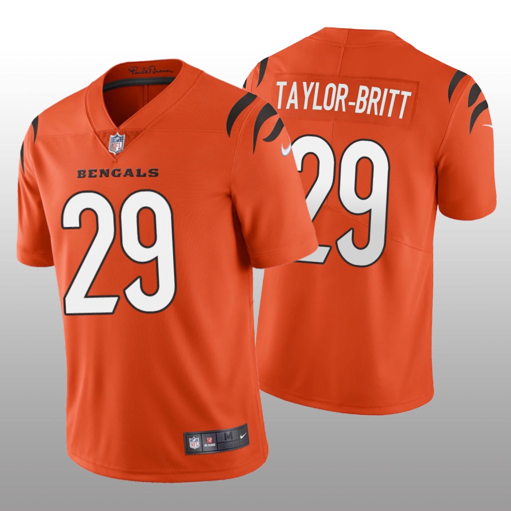 Cincinnati Bengals Cam Taylor-Britt Orange Jersey Vapor Limited - Men's