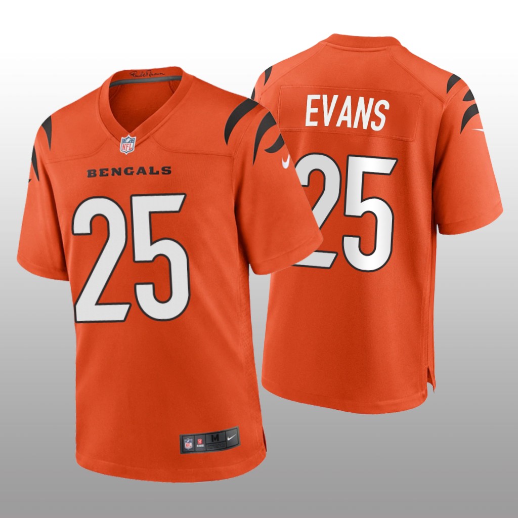 Cincinnati Bengals Chris Evans Orange Jersey Game - Men's