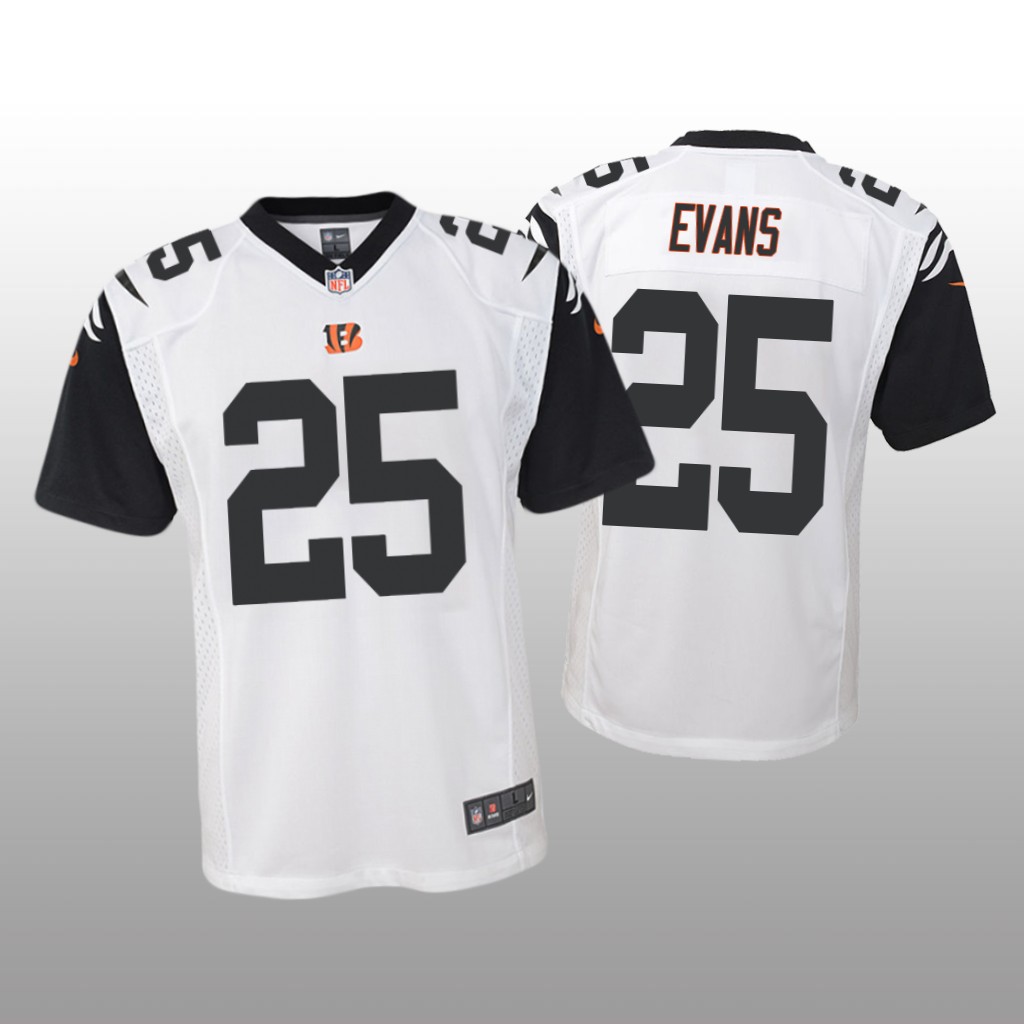 Cincinnati Bengals Chris Evans White Jersey Color Rush Game - Youth
