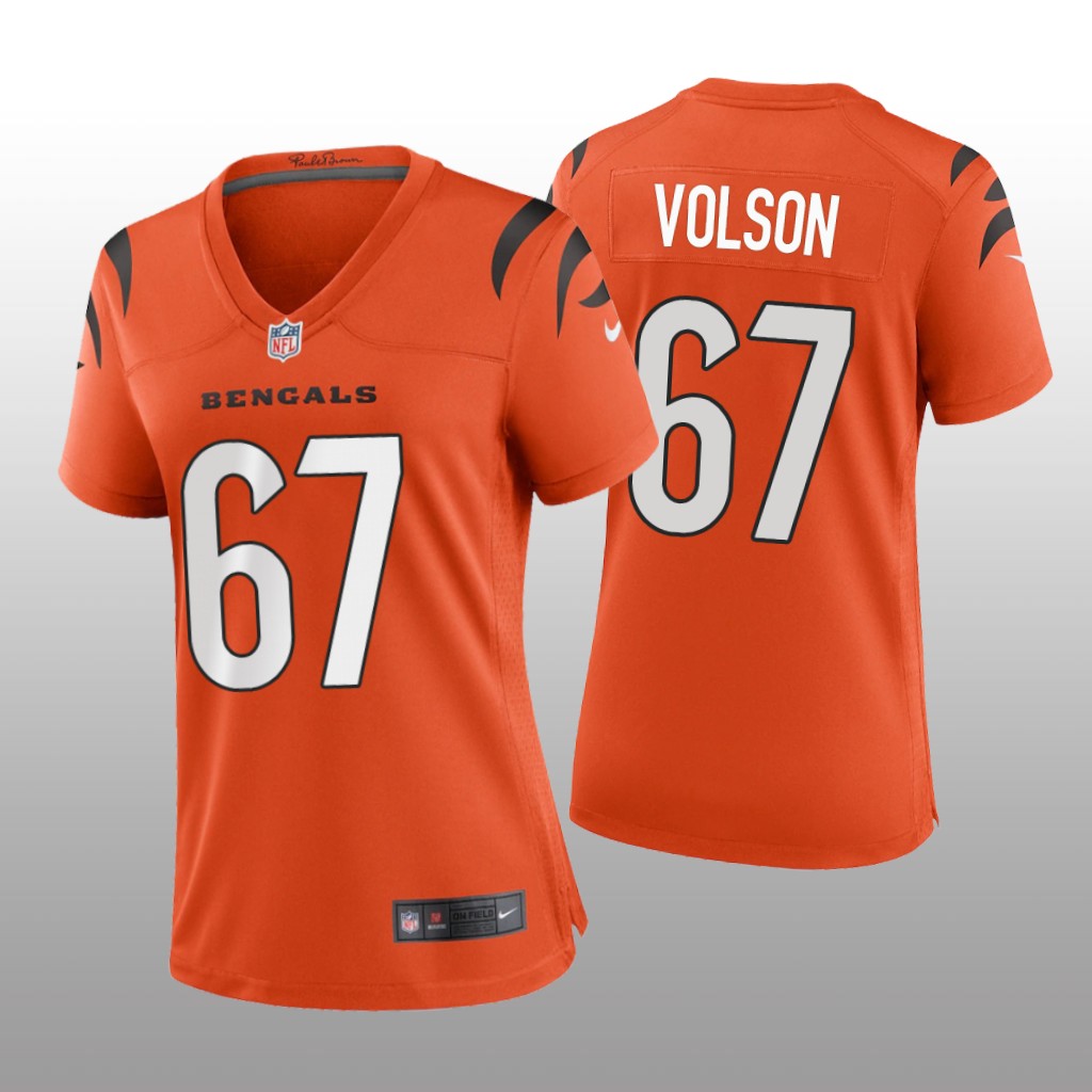 Cincinnati Bengals Cordell Volson Orange Jersey Game - Women's