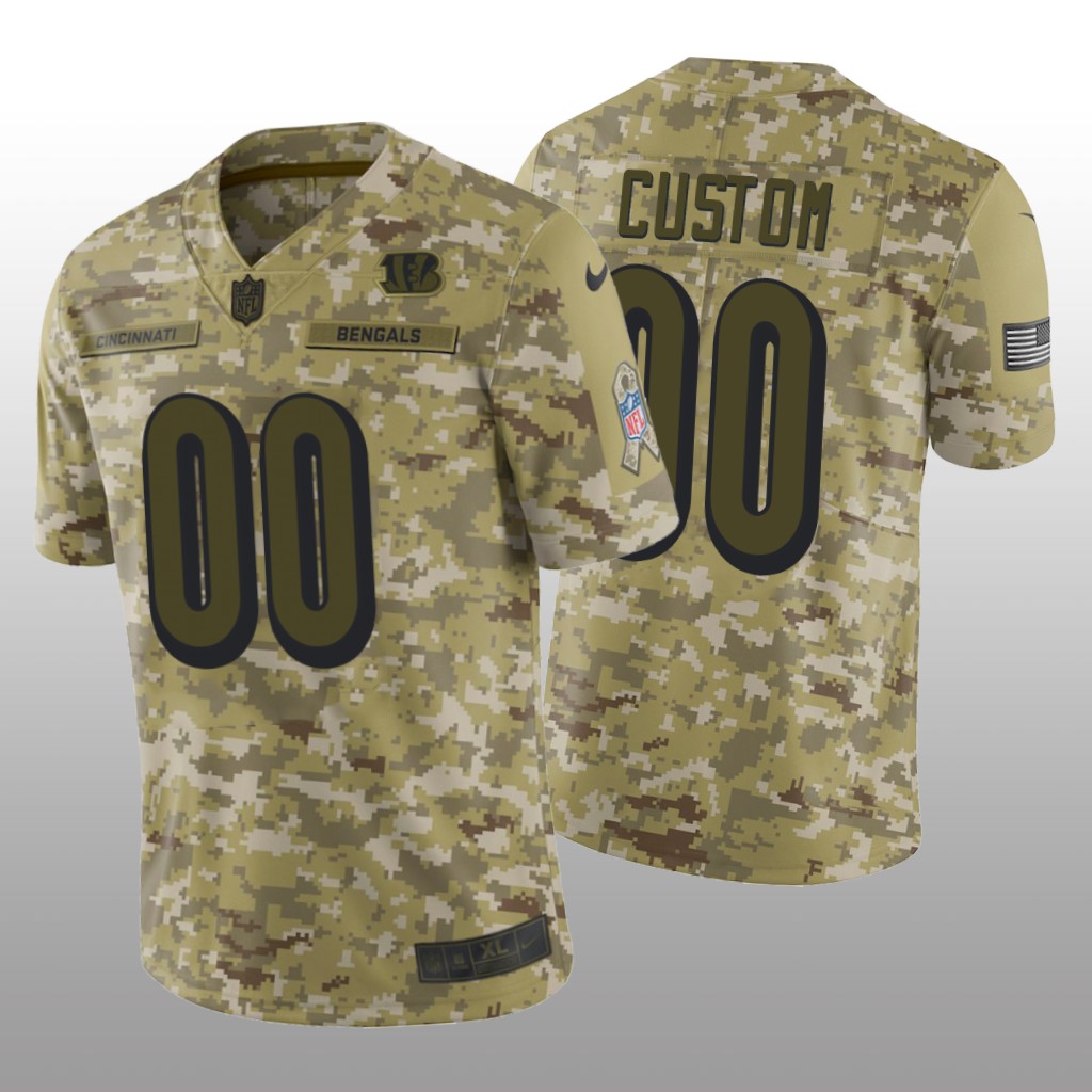 Cincinnati Bengals Custom #00 Salute to Service Limited Jersey - Camo