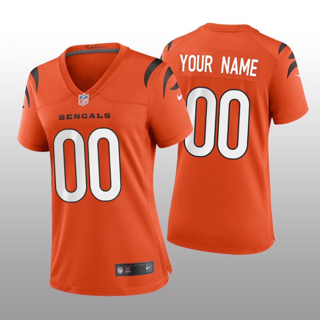 Cincinnati Bengals Custom Orange Jersey Game - Women's