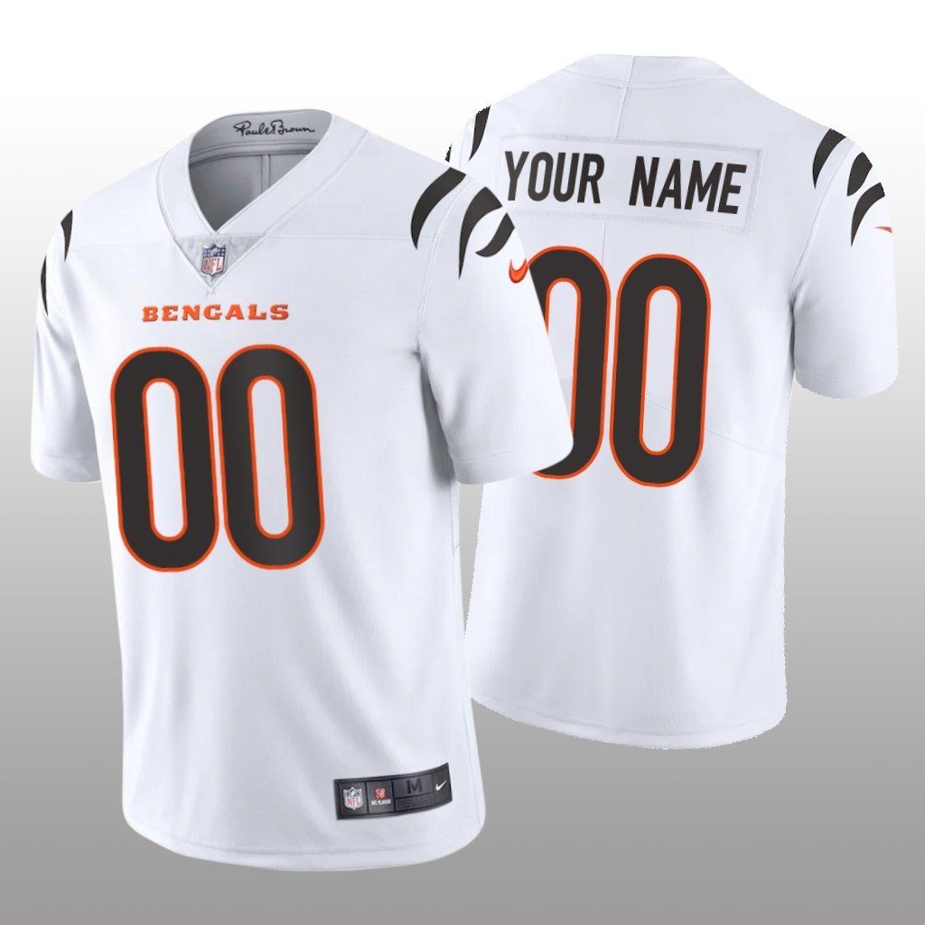 Cincinnati Bengals Custom White Jersey 2021 Vapor Limited - Men's