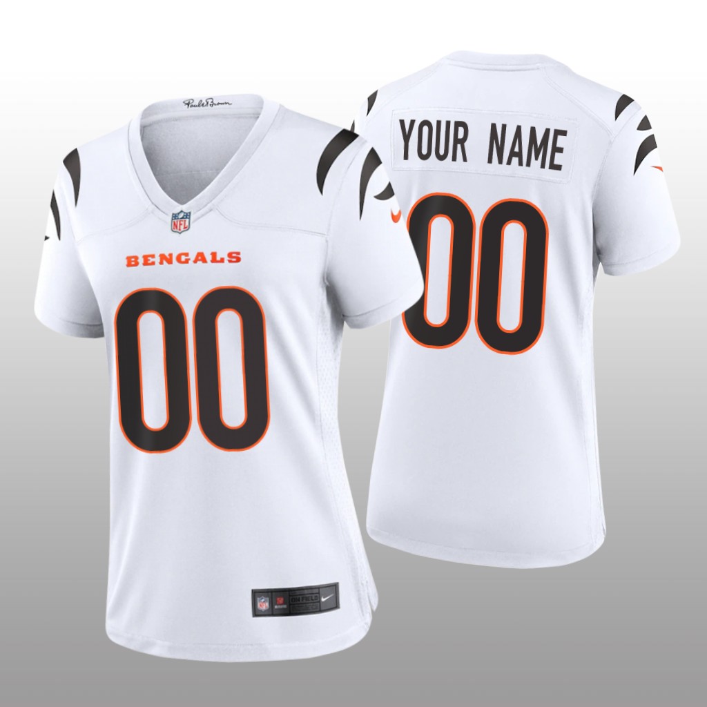 Cincinnati Bengals Custom White Jersey Game - Women's