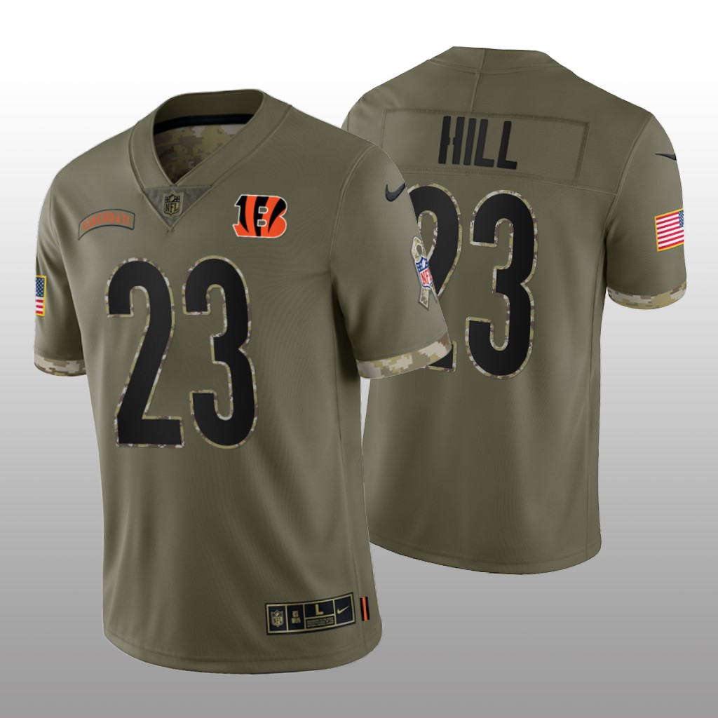 Cincinnati Bengals Daxton Hill Olive Limited Jersey 2022 Salute To Service - Men's