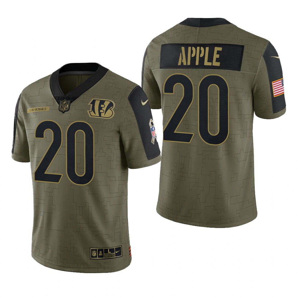 Cincinnati Bengals Eli Apple Olive Limited Jersey 2021 Salute To Service - Men's