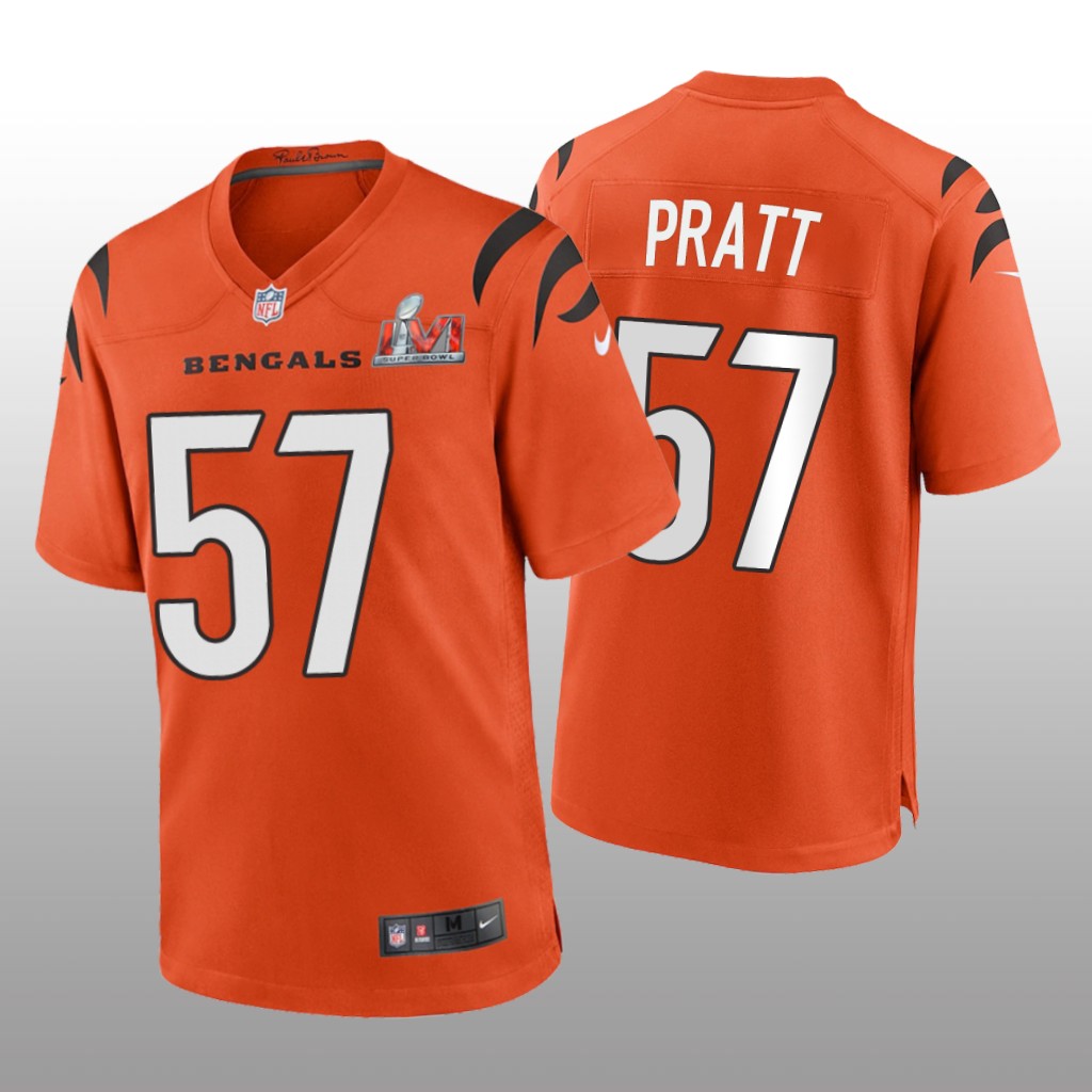 Cincinnati Bengals Germaine Pratt Orange Game Jersey Super Bowl LVI - Men's