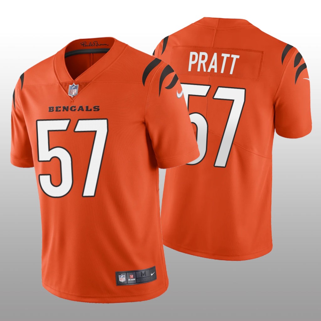 Cincinnati Bengals Germaine Pratt Orange Jersey 2021 Vapor Limited - Men's