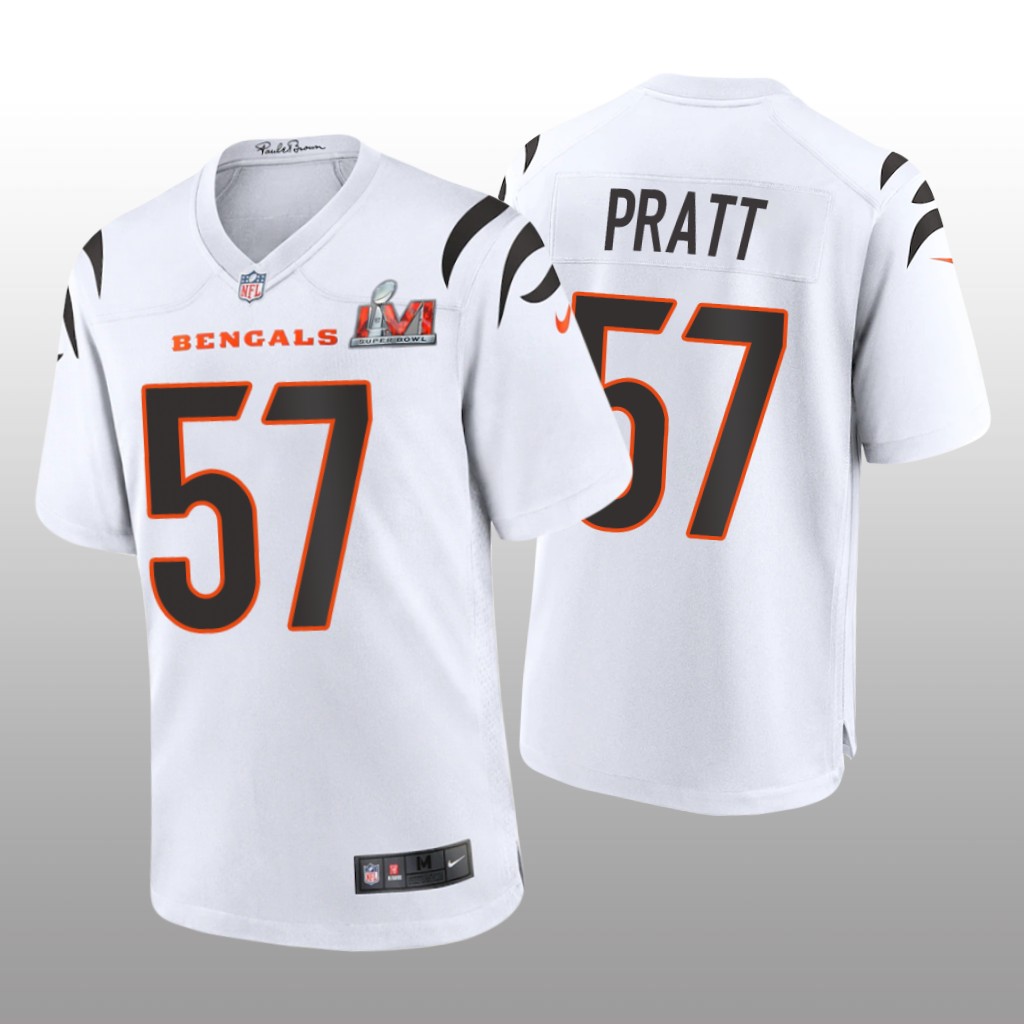 Cincinnati Bengals Germaine Pratt White Game Jersey Super Bowl LVI - Men's