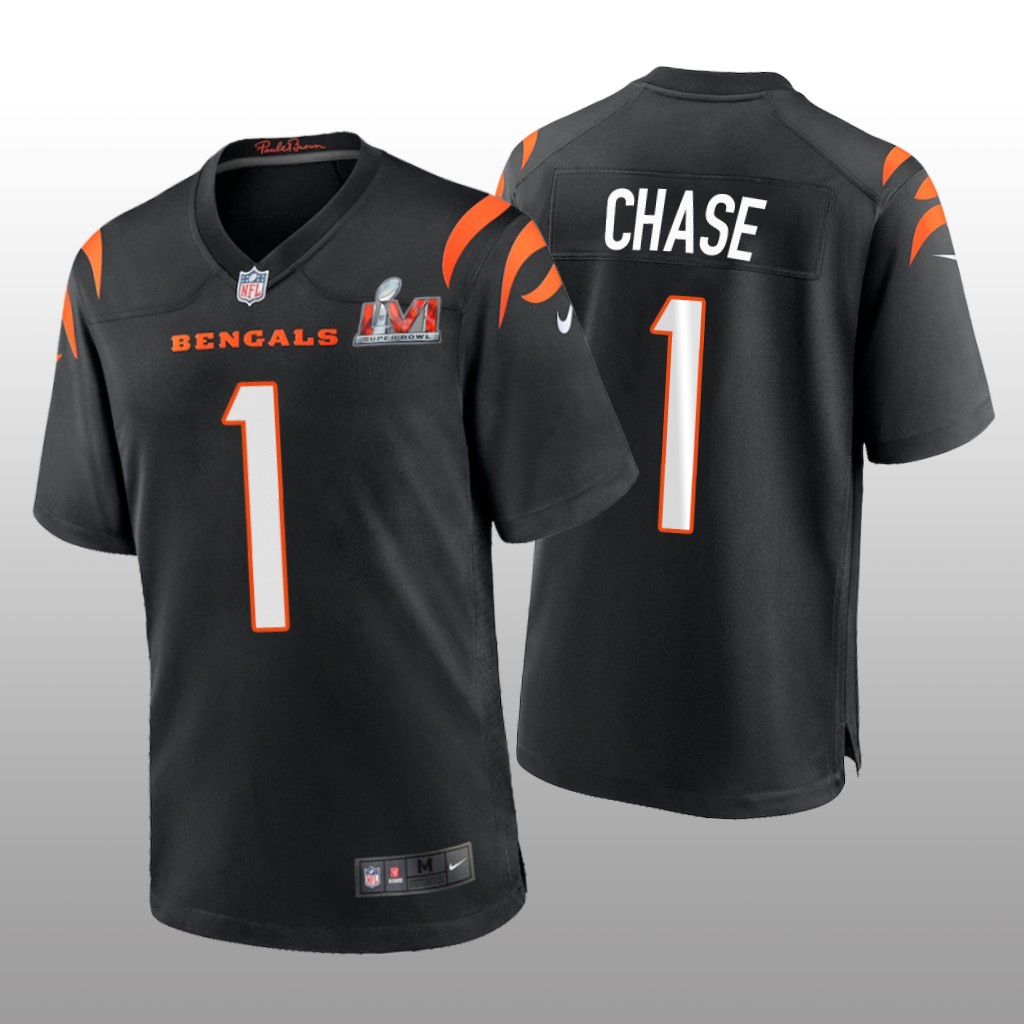 Cincinnati Bengals Ja'Marr Chase Black Game Jersey Super Bowl LVI - Men's