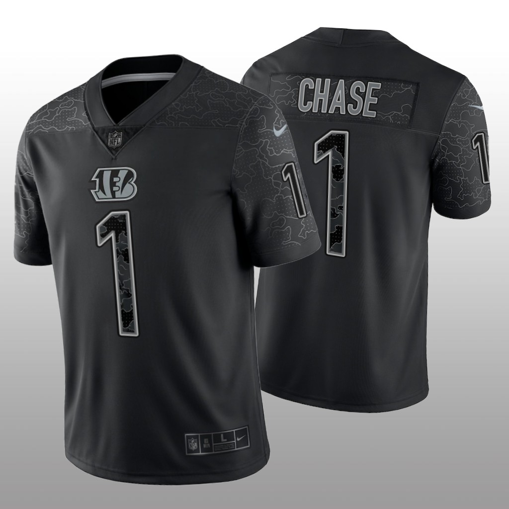 Cincinnati Bengals Ja'Marr Chase Black Jersey Reflective Limited  - Men's