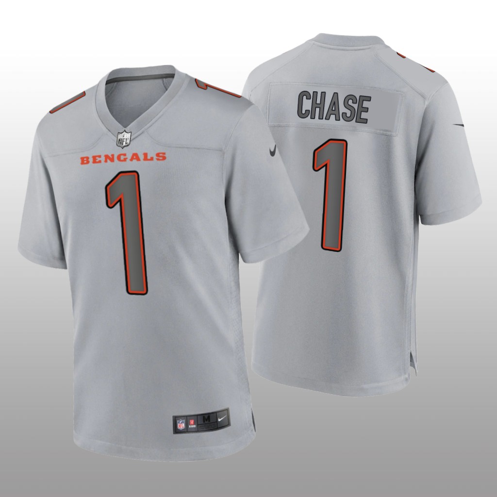 Cincinnati Bengals Ja'Marr Chase Gray Jersey Atmosphere Fashion Game - Men's