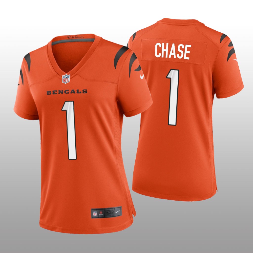 Cincinnati Bengals Ja'Marr Chase Orange Jersey Game - Women's