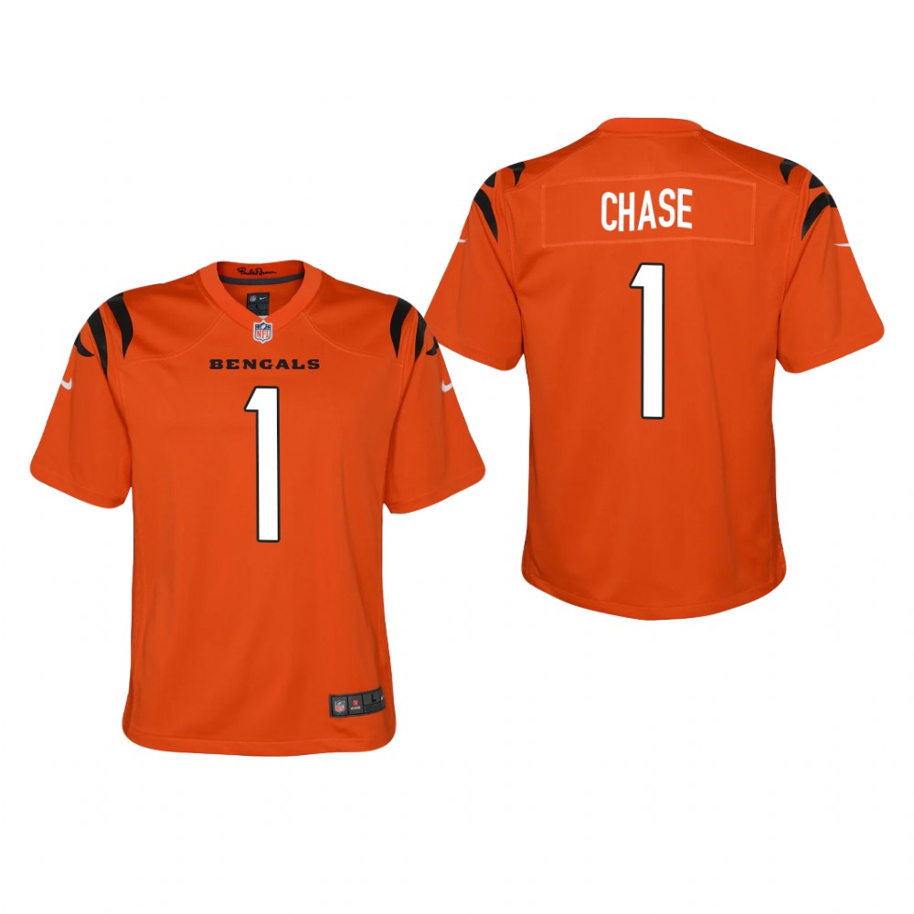 Cincinnati Bengals Ja'Marr Chase Orange Jersey Game - Youth