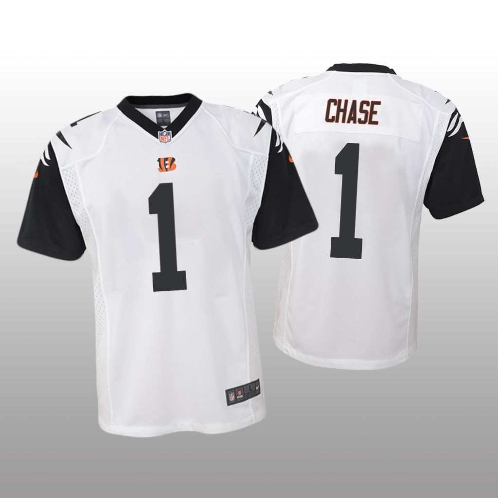 Cincinnati Bengals Ja'Marr Chase White Jersey Color Rush Game - Youth