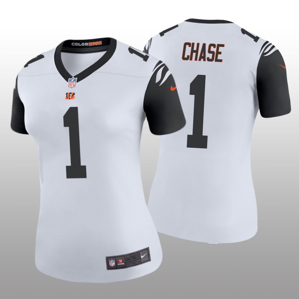 Cincinnati Bengals Ja'Marr Chase White Jersey Color Rush Legend - Women's