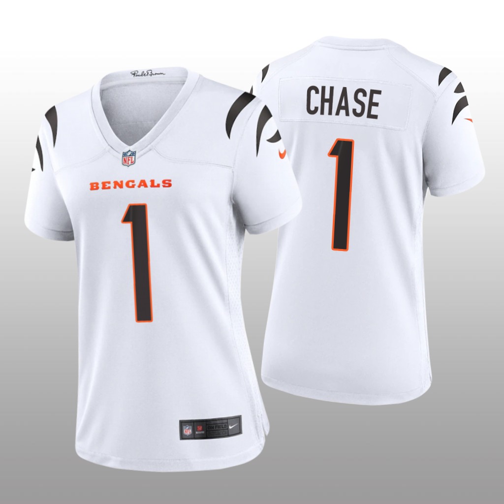 Cincinnati Bengals Ja'Marr Chase White Jersey Game - Women's