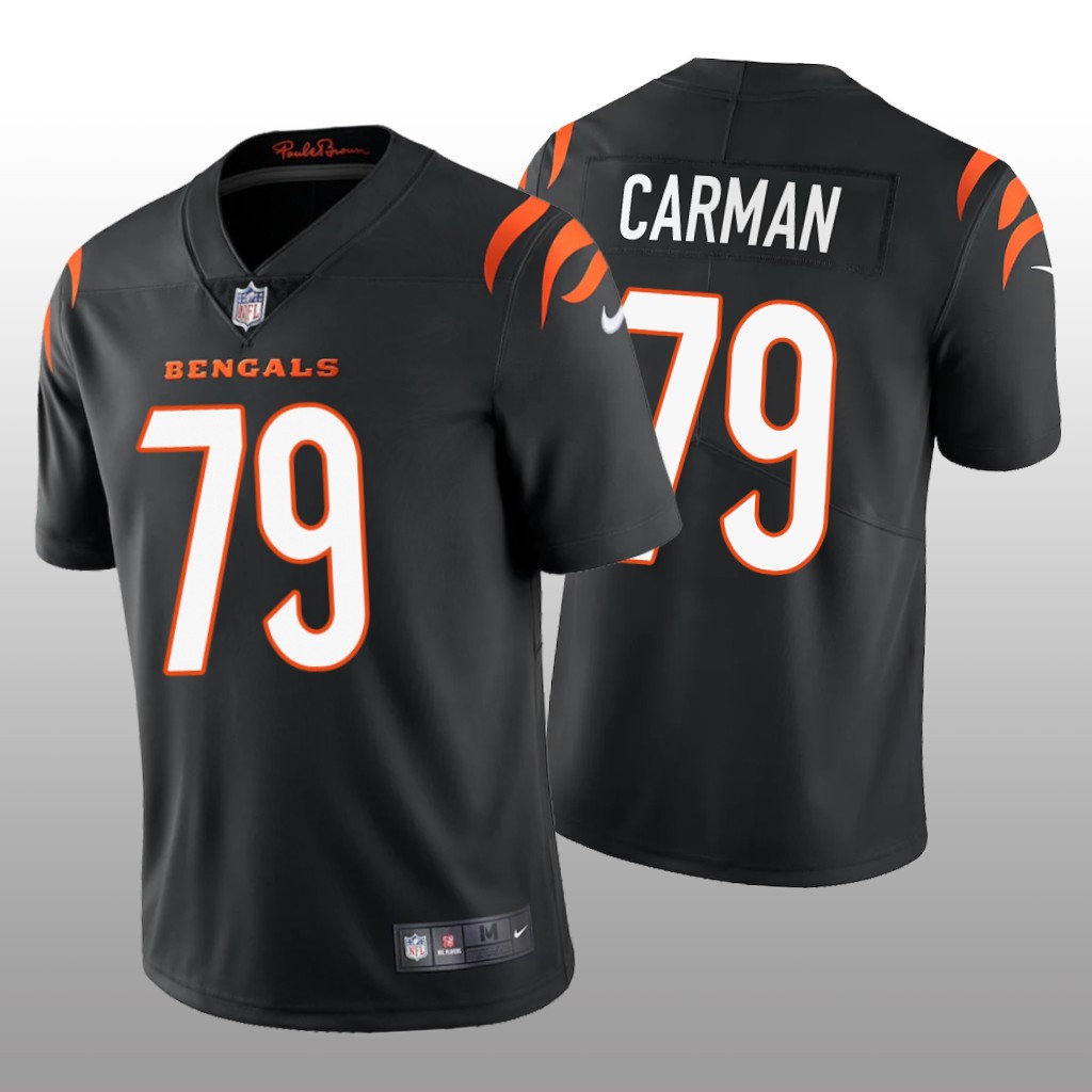 Cincinnati Bengals Jackson Carman Black Jersey Vapor Limited - Men's