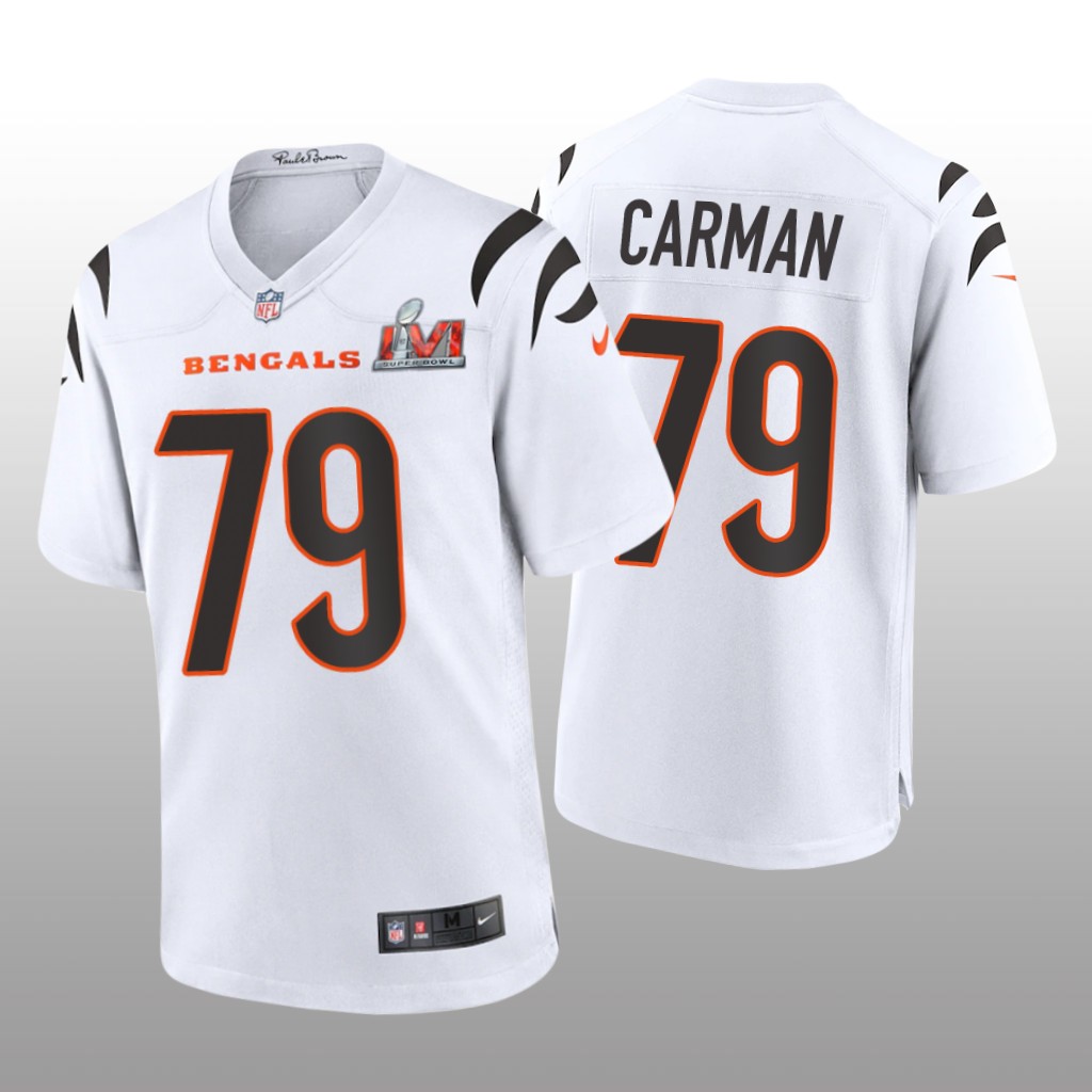 Cincinnati Bengals Jackson Carman White Game Jersey Super Bowl LVI - Men's