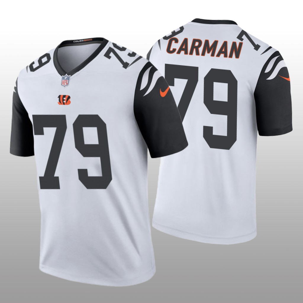 Cincinnati Bengals Jackson Carman White Jersey Color Rush Legend - Men's