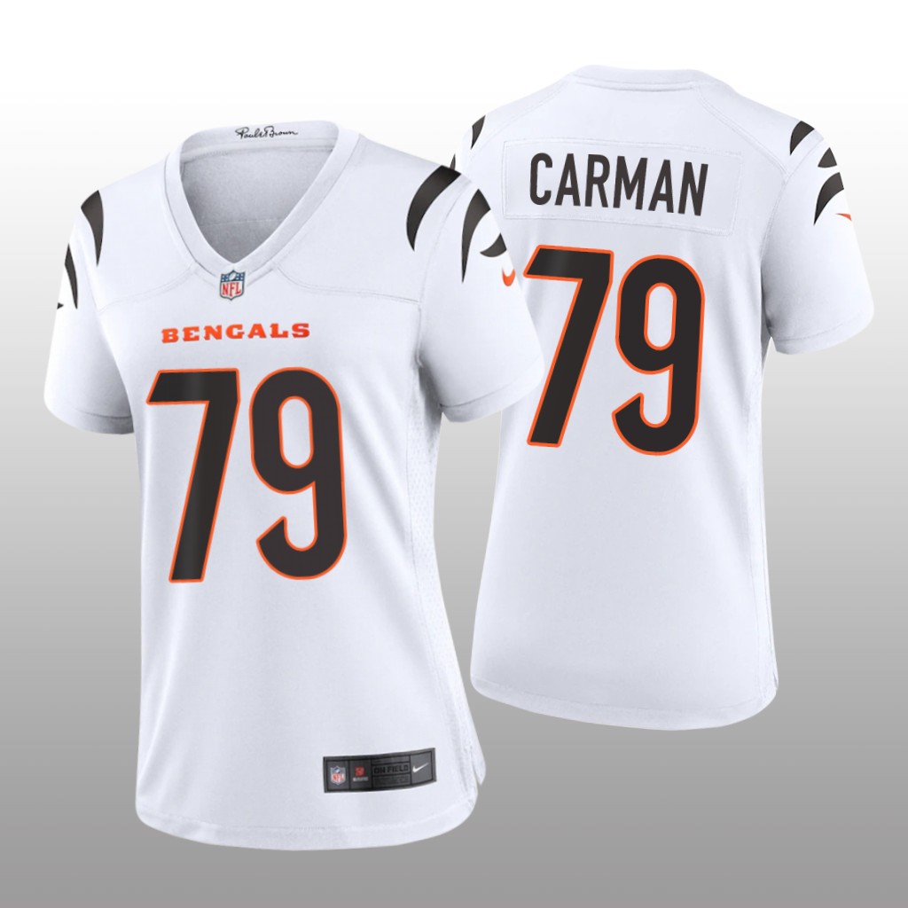 Cincinnati Bengals Jackson Carman White Jersey Game - Women's