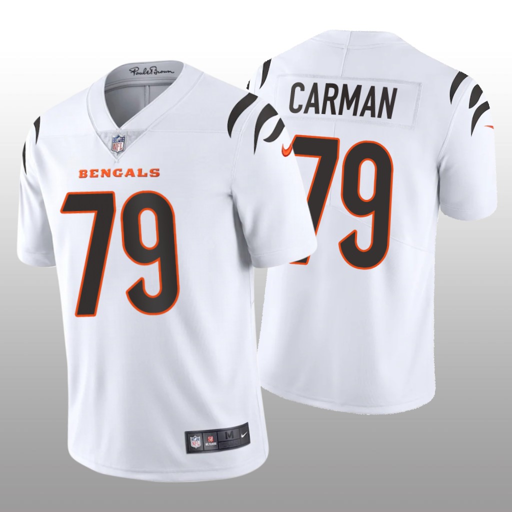 Cincinnati Bengals Jackson Carman White Jersey Vapor Limited - Men's