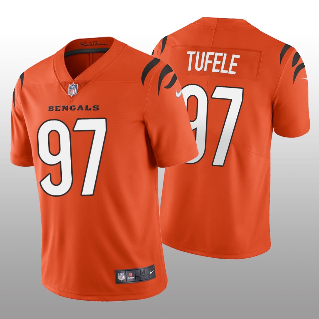 Cincinnati Bengals Jay Tufele Orange Jersey Vapor Limited - Men's