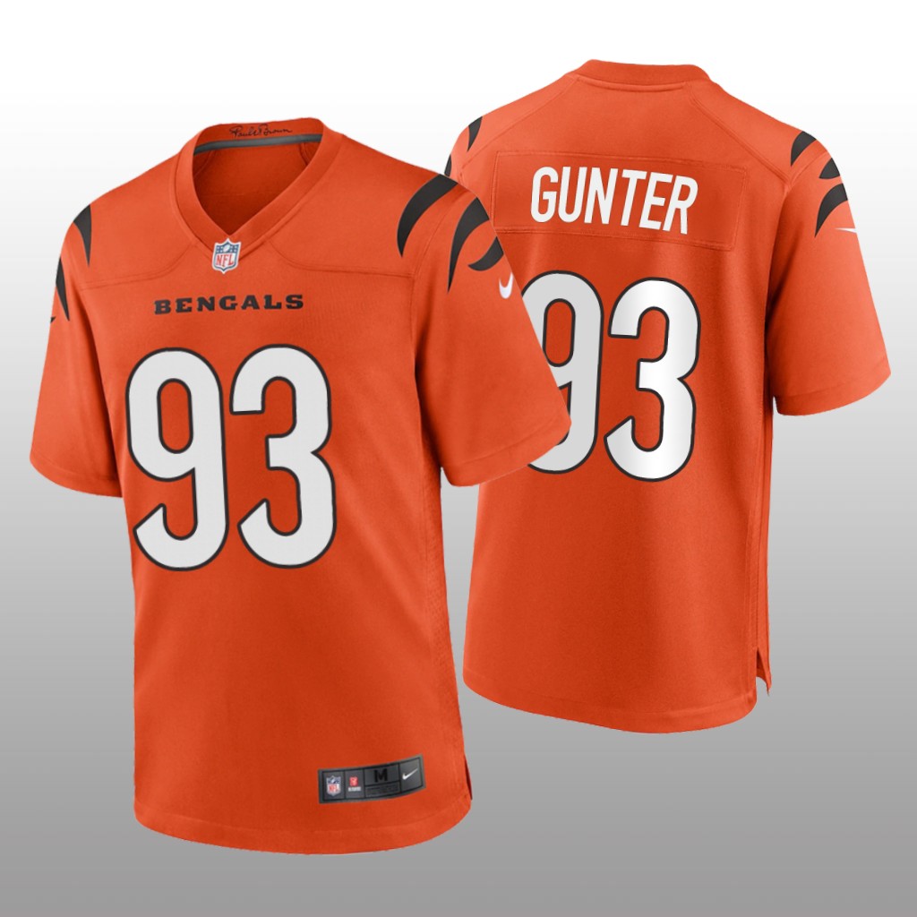 Cincinnati Bengals Jeffrey Gunter Orange Jersey Game - Men's