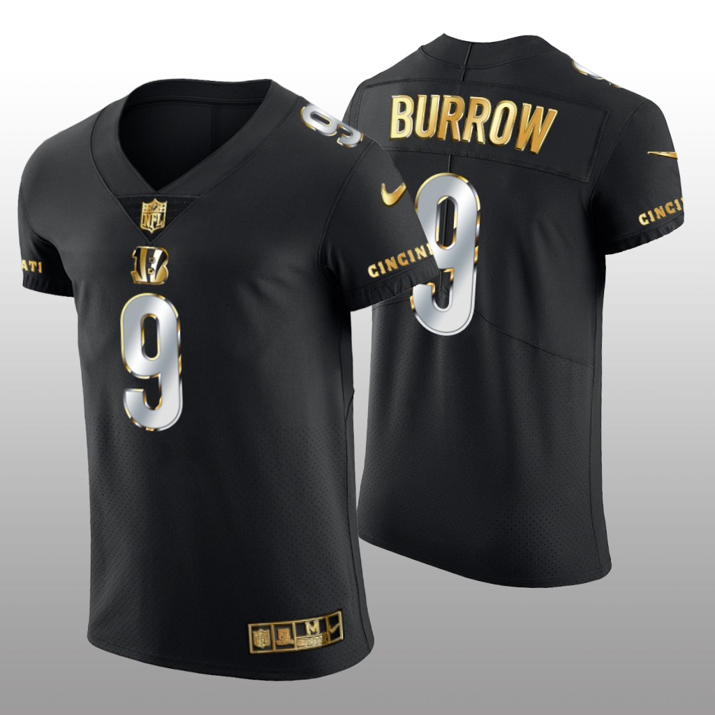 Cincinnati Bengals Joe Burrow Black Elite Jersey Golden Edition Men's
