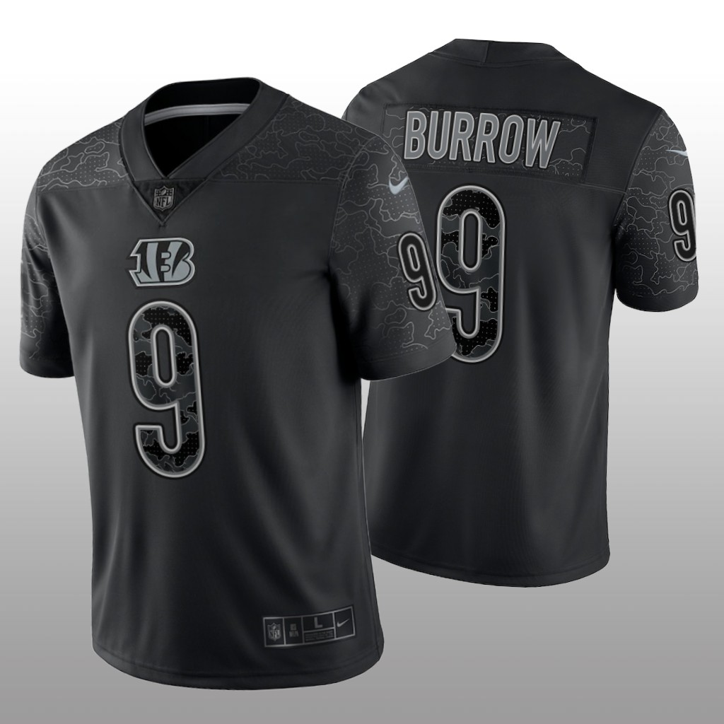 Cincinnati Bengals Joe Burrow Black Jersey Reflective Limited  - Men's
