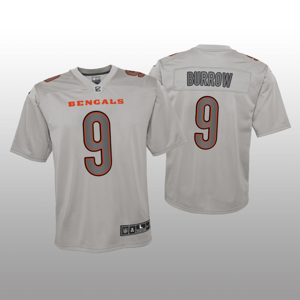 Cincinnati Bengals Joe Burrow Gray Jersey Atmosphere Fashion Game - Youth