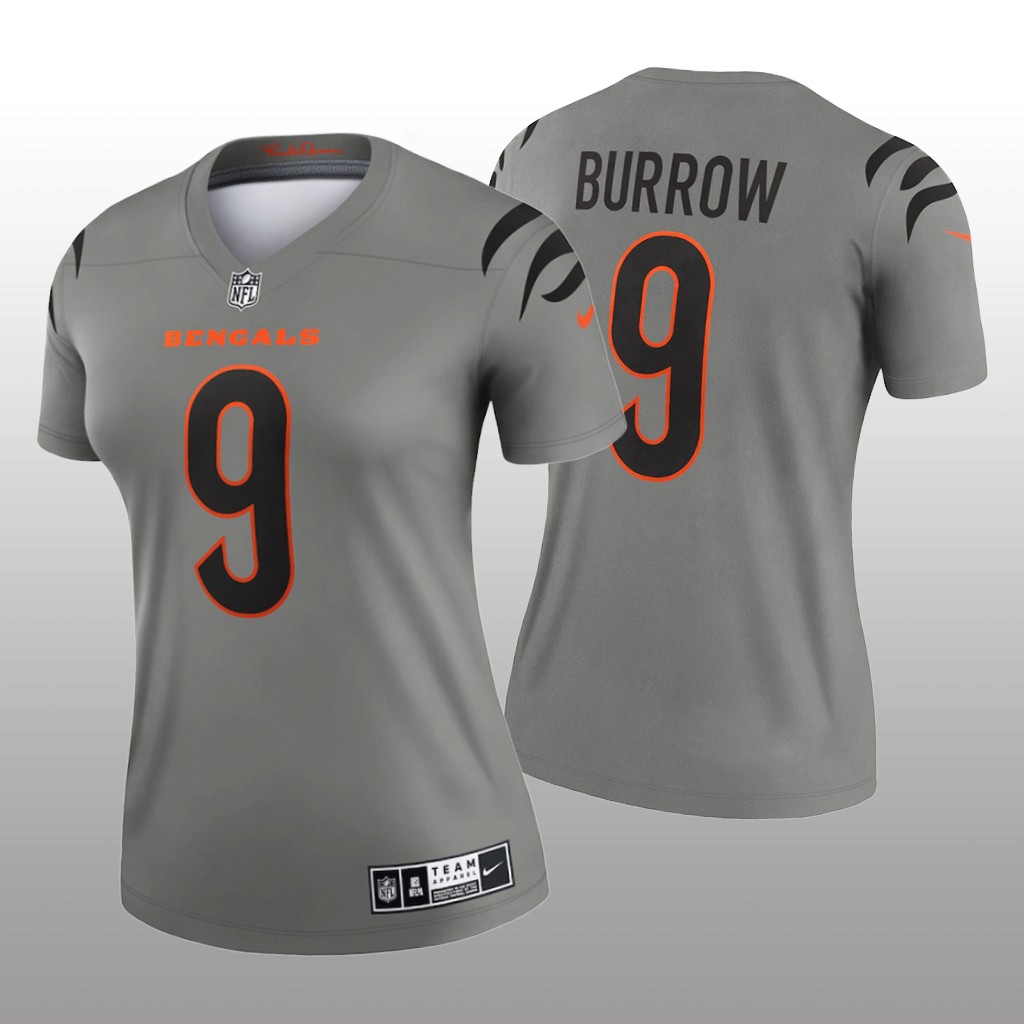 Cincinnati Bengals Joe Burrow Gray Jersey Inverted Legend - Women's