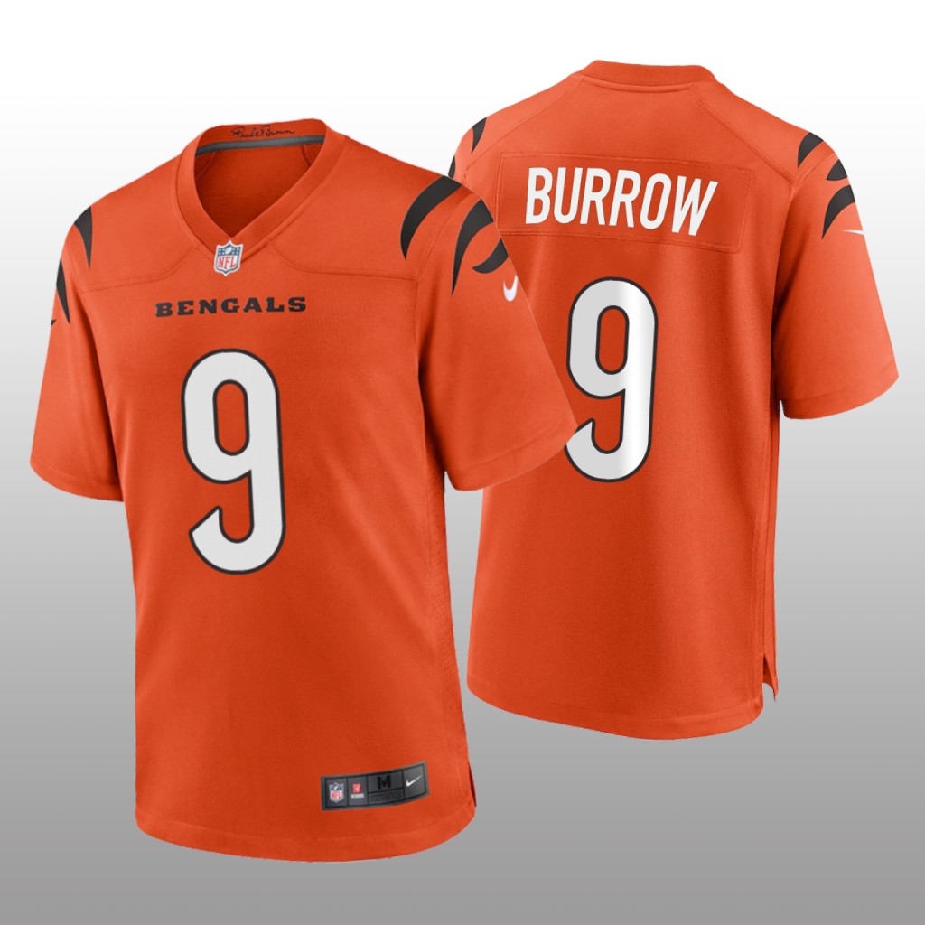 Cincinnati Bengals Joe Burrow Orange Jersey Game - Men's